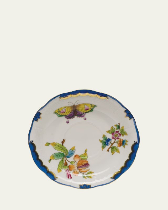 Queen Victoria Blue Saucer